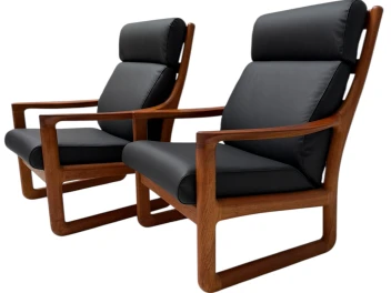Mid-Century Modern Chairs and Hocker by Johannes Andersen for Silkeborg, 1960s